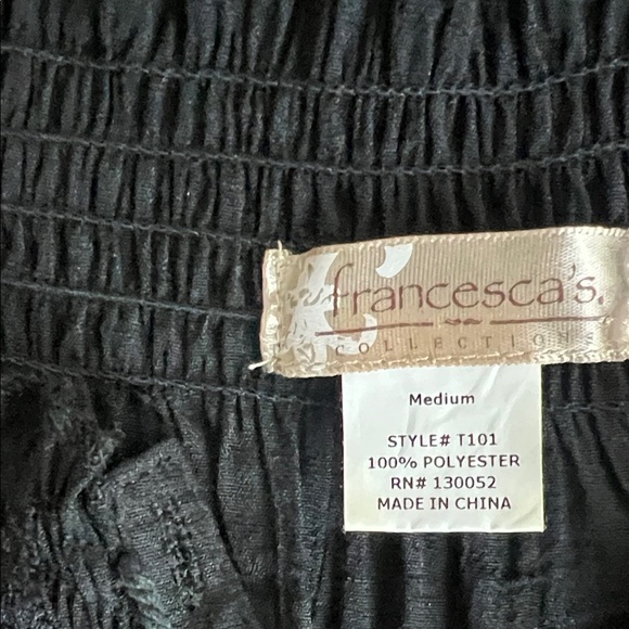 Francesca's Collections Women’s Bohemian Blouse - black, size M - Picture 2 of 4